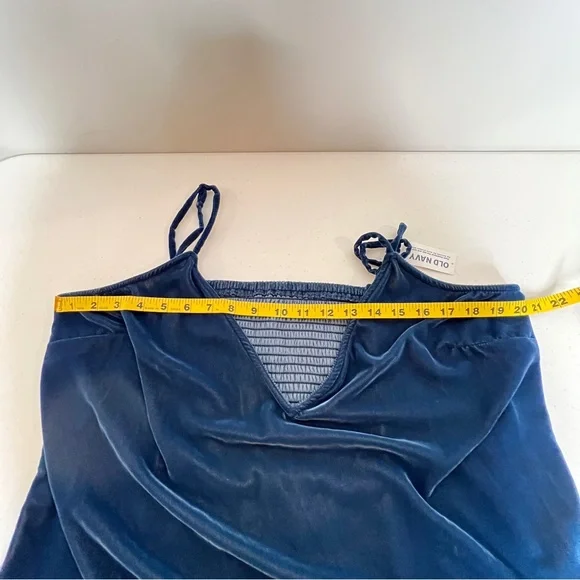 Old Navy Dark Teal Sleeveless Velvet Slip Maxi Dress Obscure Night Women Size XL - Picture 13 of 16